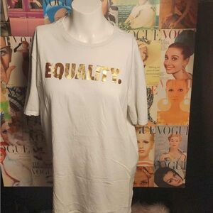 Nike White Tee with Gold Print